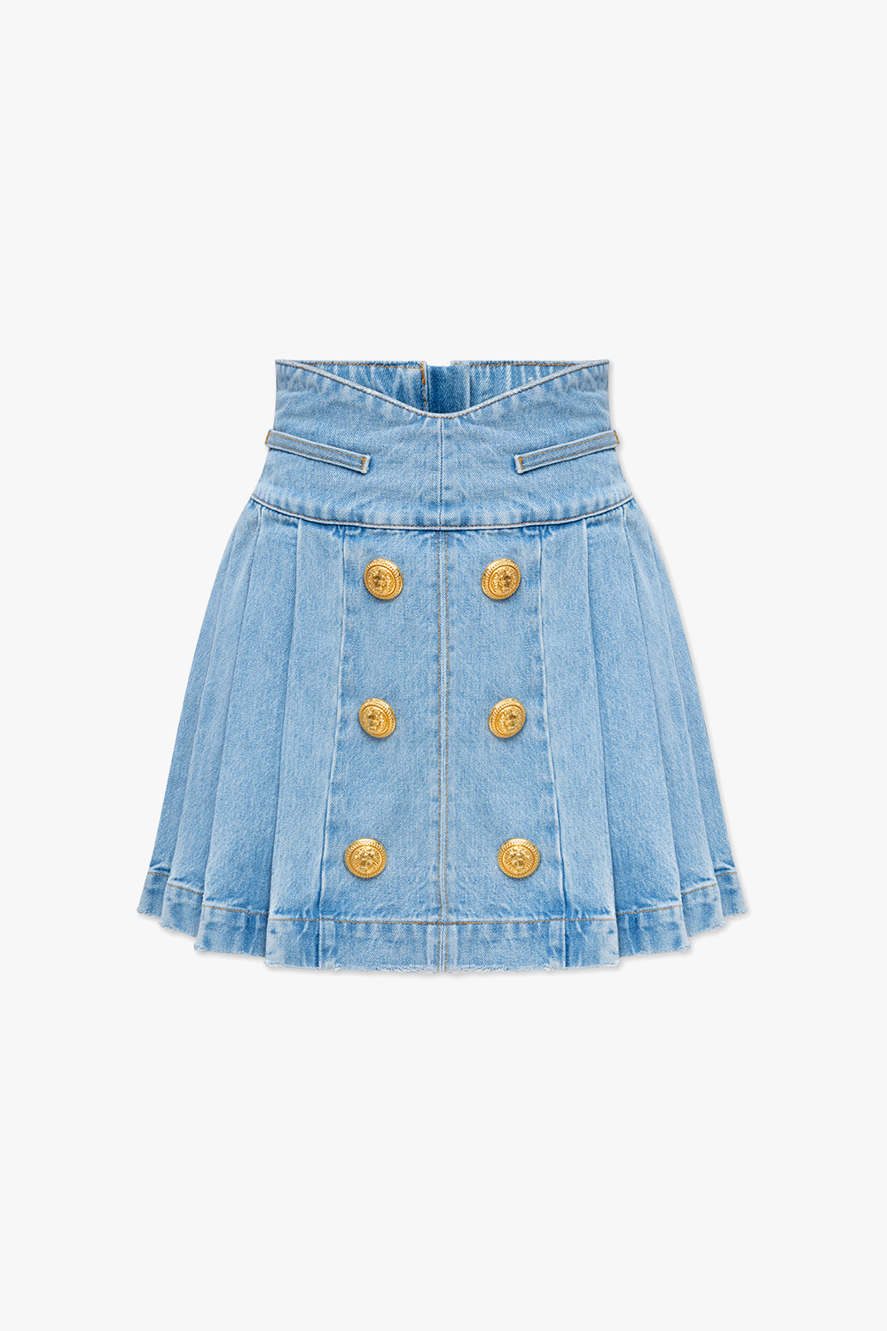 Light blue Pleated denim skirt Balmain